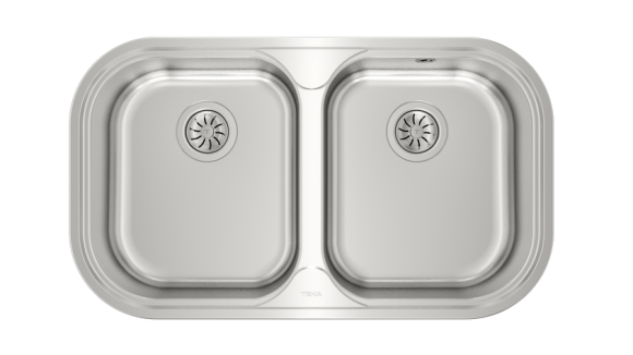 Мойка  из нержавеющей стали  с 2-мя чашами/ Врезной монтаж STYLO 2B POLISHED